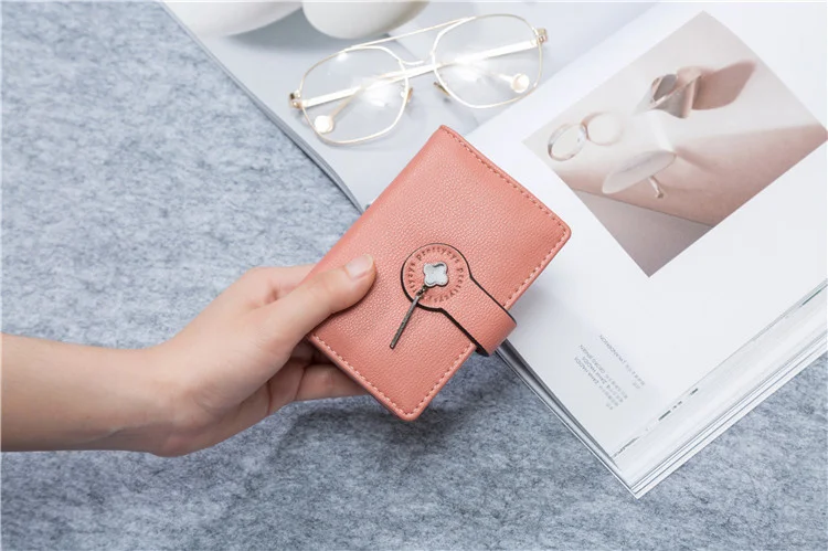 

Симпатичная сумка для карт с защитой от кражи, женская маленькая ультратонкая сумка для карт с несколькими отделениями и мини-зажимом