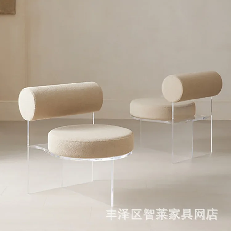 

FQ Light Luxury Model Room Lambswool Backrest Armchair