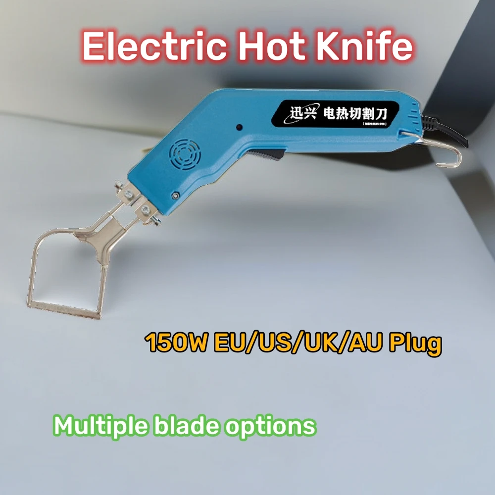 

Electric Hot Knife Thermal Cutter Hand Held 150W Cutter Foam Cutting Tools Non-Woven Fabric Rope Curtain Multiple Cutter Blade