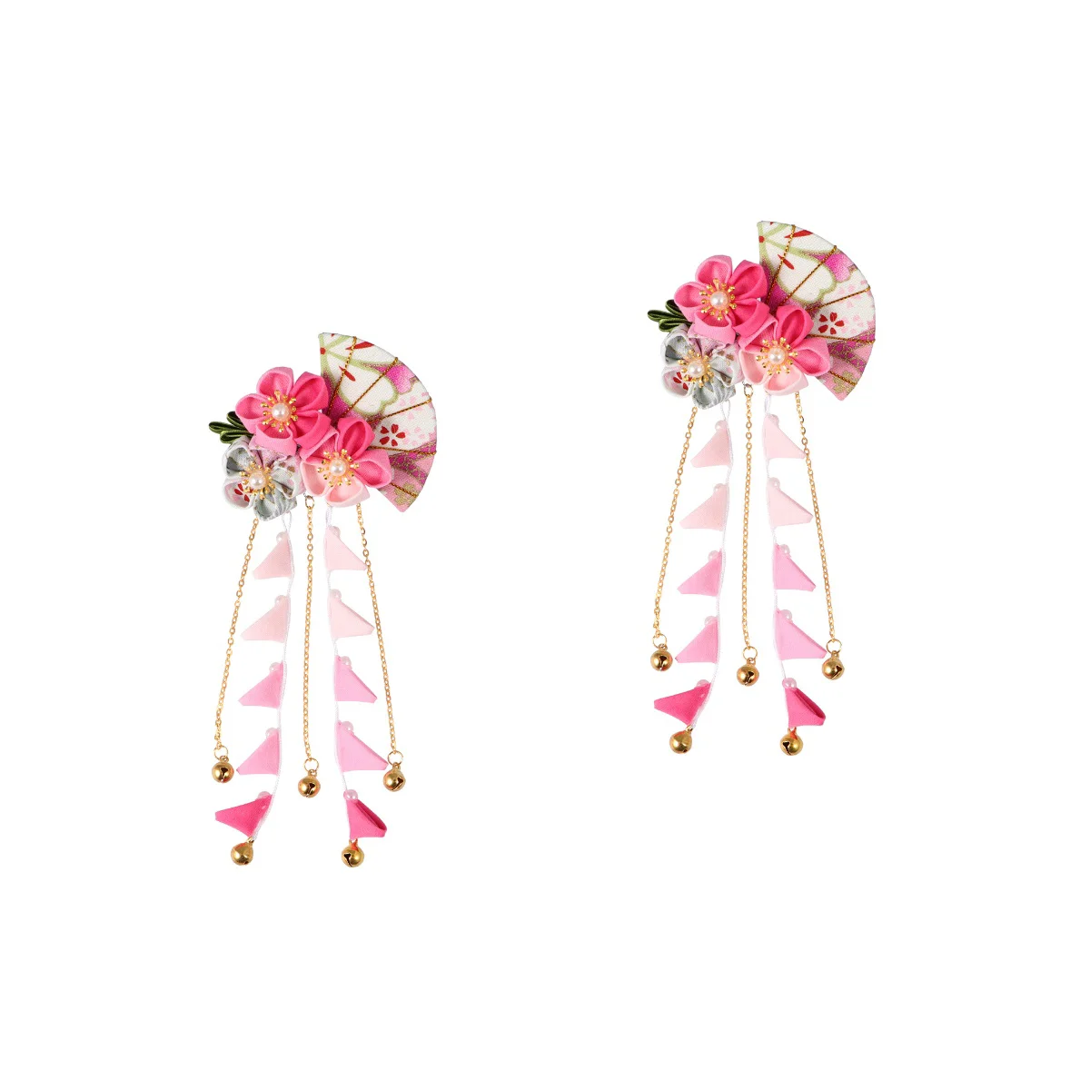 

Заколка для волос в японском стиле женская, Классическая шпилька с длинными кисточками, свадебный головной убор, розовый цвет, 2 шт.