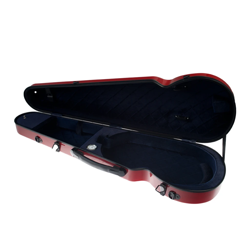 High Quality Glass Fiber Violin Case 4/4 Size Violin Sturdy Waterproof Red Shaped Fiberglass Fiddle Case For Acoustic & Electric enlarge