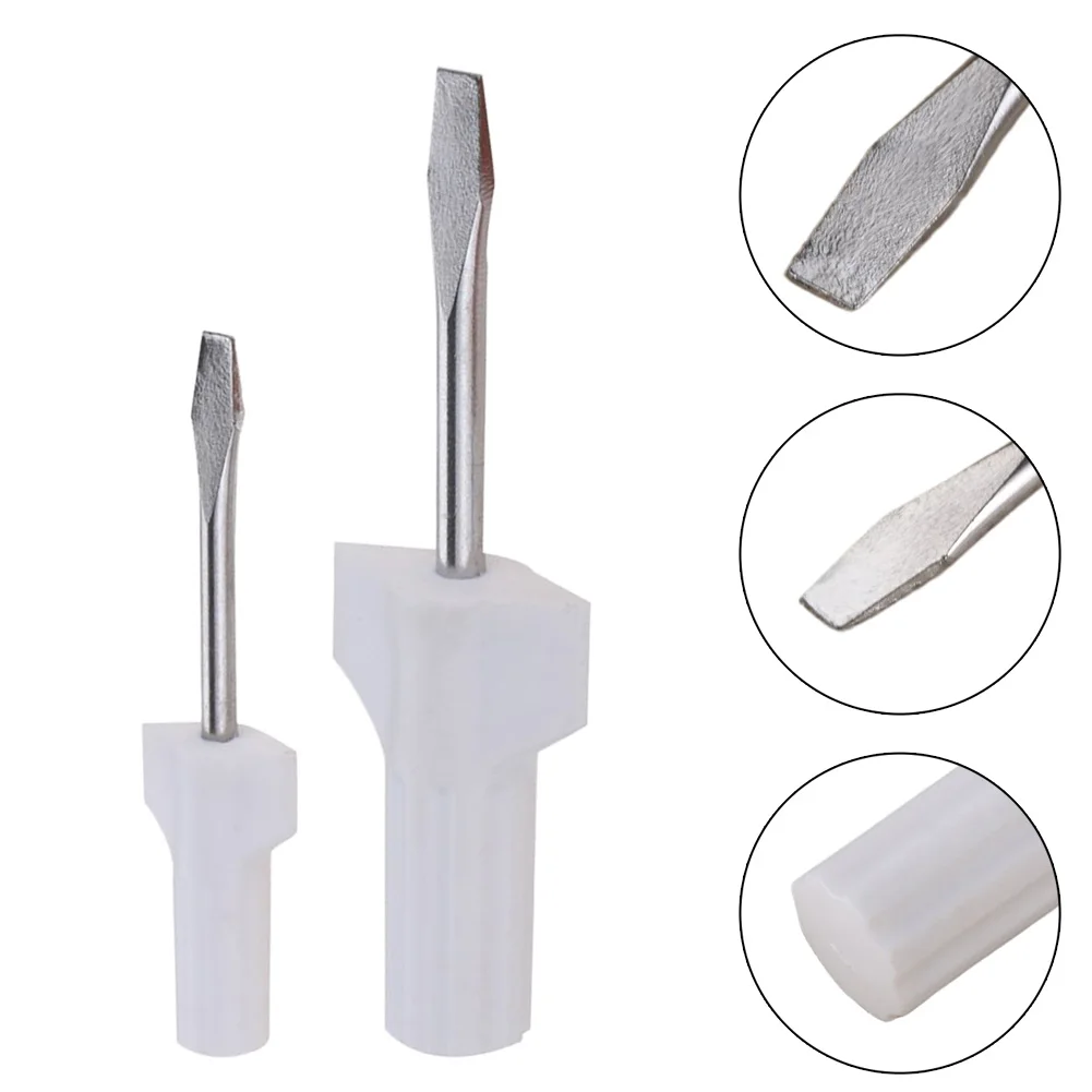 

Accessories Screwdriver Sewing Machine Durable Flathead Plastic+metal Repairing Tool White 2 Pcs 60*15mm/80*25mm