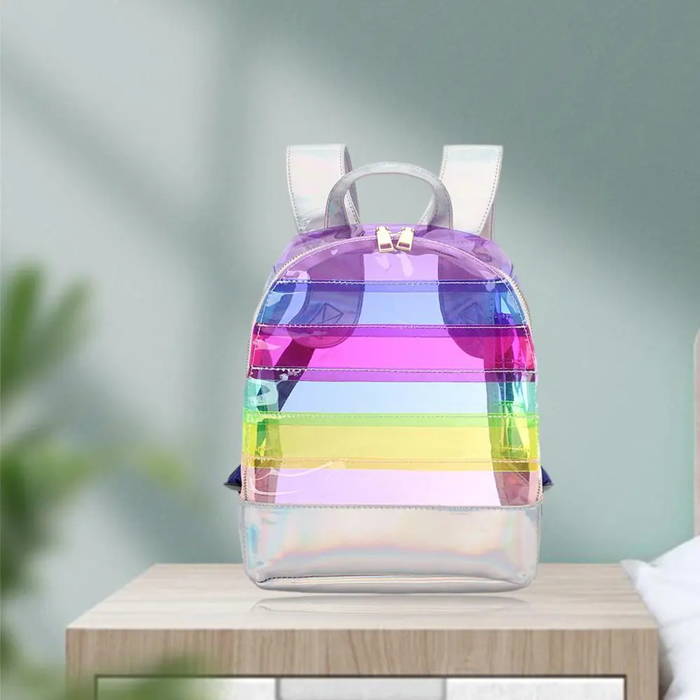 Waterproof Clear Backpack Heavy Duty PVC Transparent Large Capacity Backpack with Reinforced Strap for School, Work, Stadium, Tr