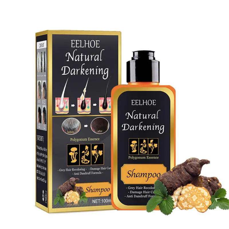 

Шампунь Polygonum Multiflorum 100 мл, шампунь для затемнения волос, увлажняющий, против перхоти, уход за серыми волосами