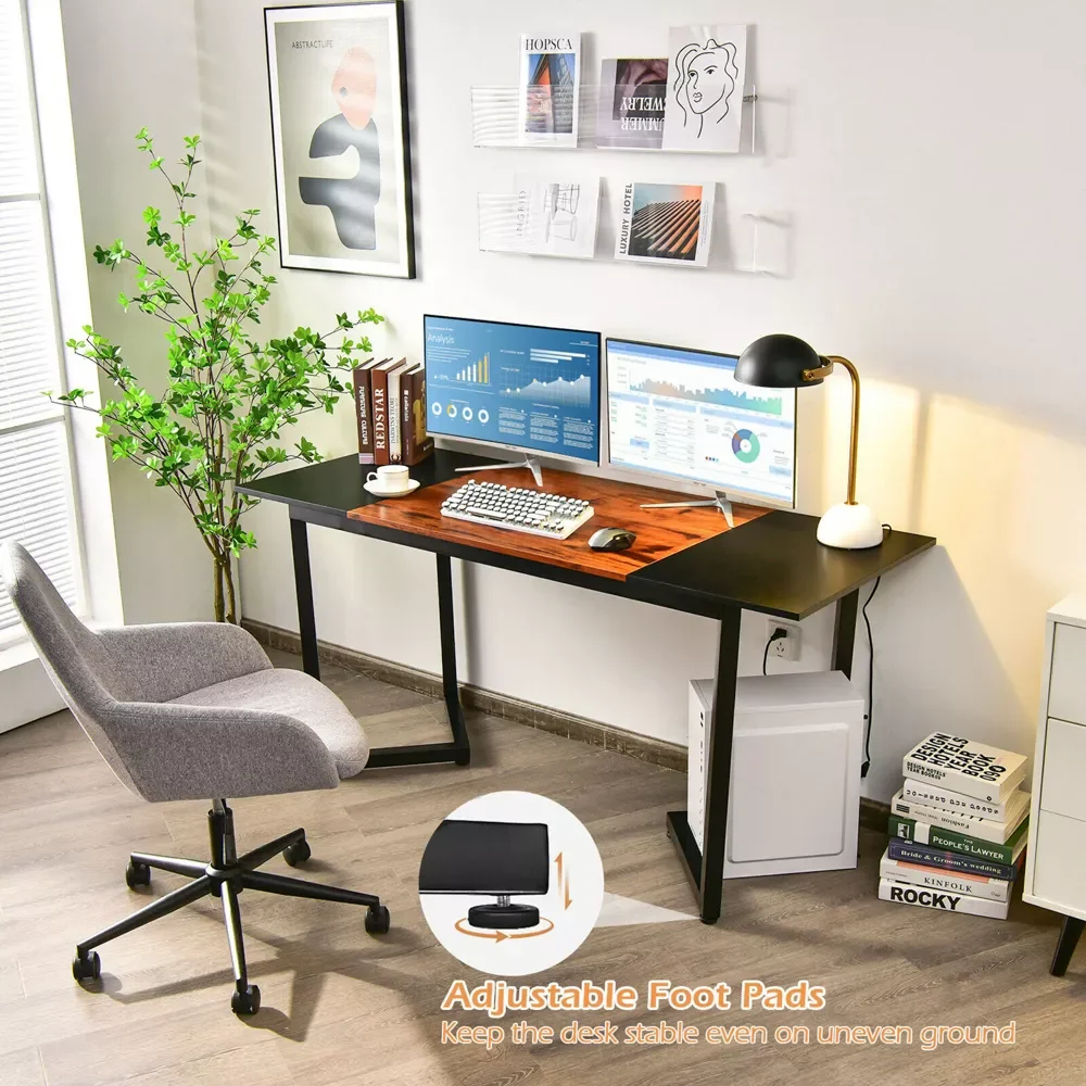 

63'' Large Computer Desk Study Workstation Conference Table Home Office