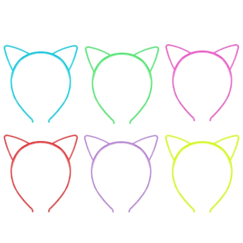 

Fluorescent Cat Ear Shape Headband for Women Fashion Luminous Hair Hoop Carnivals Party Hairband for Woman Cosplay HXBA