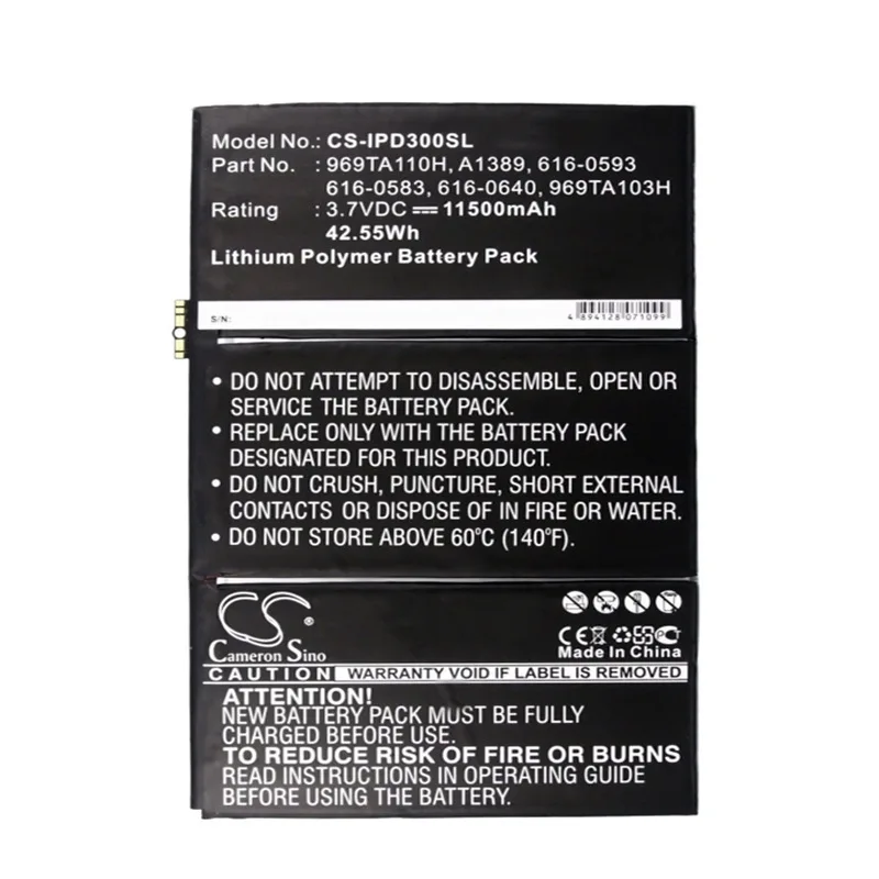 

Applicable App le Applea1389 ipad 3 616-0586 3.7V tablet battery