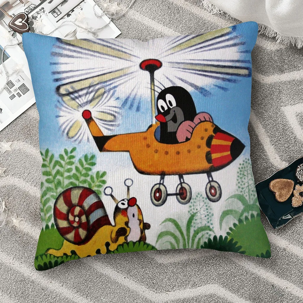 

AirplanKrtek The Little Mole Throw Pillow Case Backpack Cojines Kawaii Printed Coussincase Decor