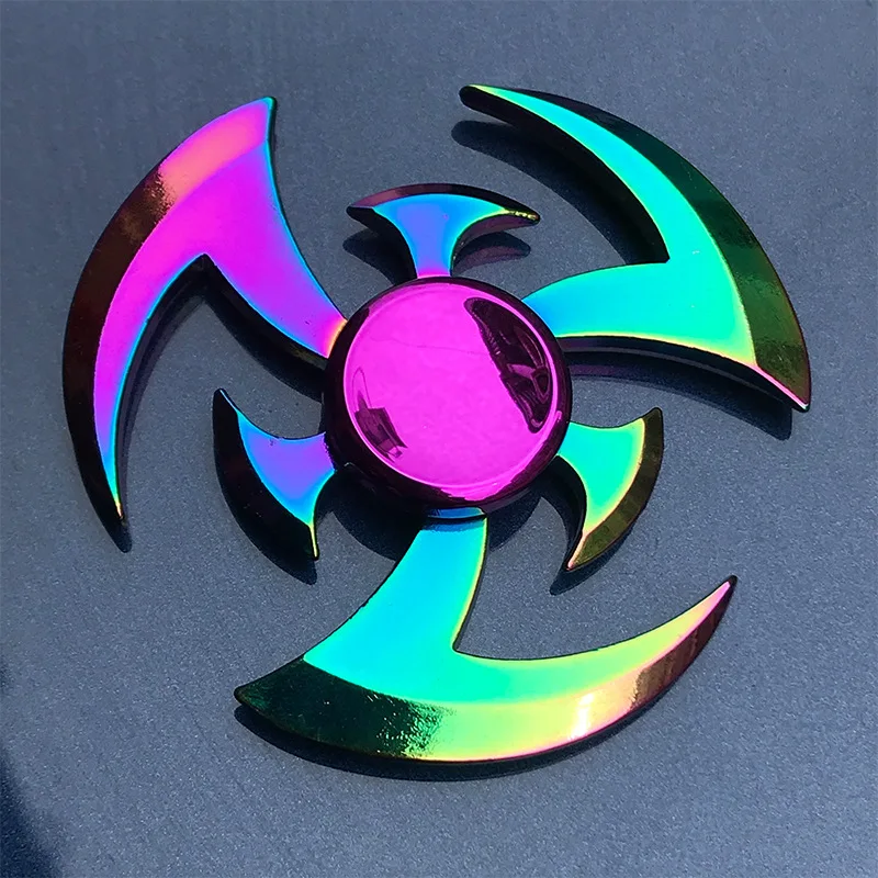 

New Rainbow Metal Hand Spinner Focus Toy Ninja Fidget Spinner R188 Electroplate Hybrid Bearing Toys for Children Wholesale