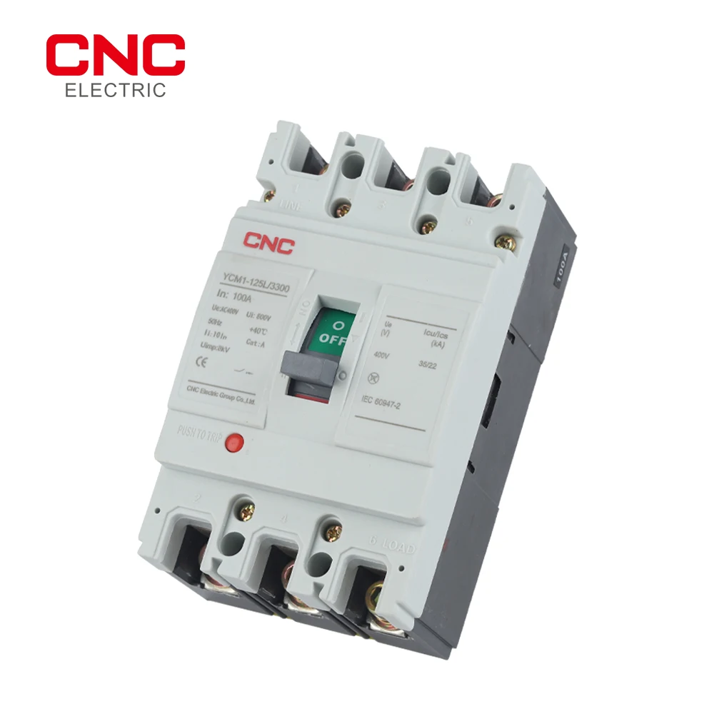 CNC YCM1-125L 3P 100A Plastic Molded Case Circuit Breaker MCCB 8kA Short-circuit Breaking Capacity Distribution Apparatus |
