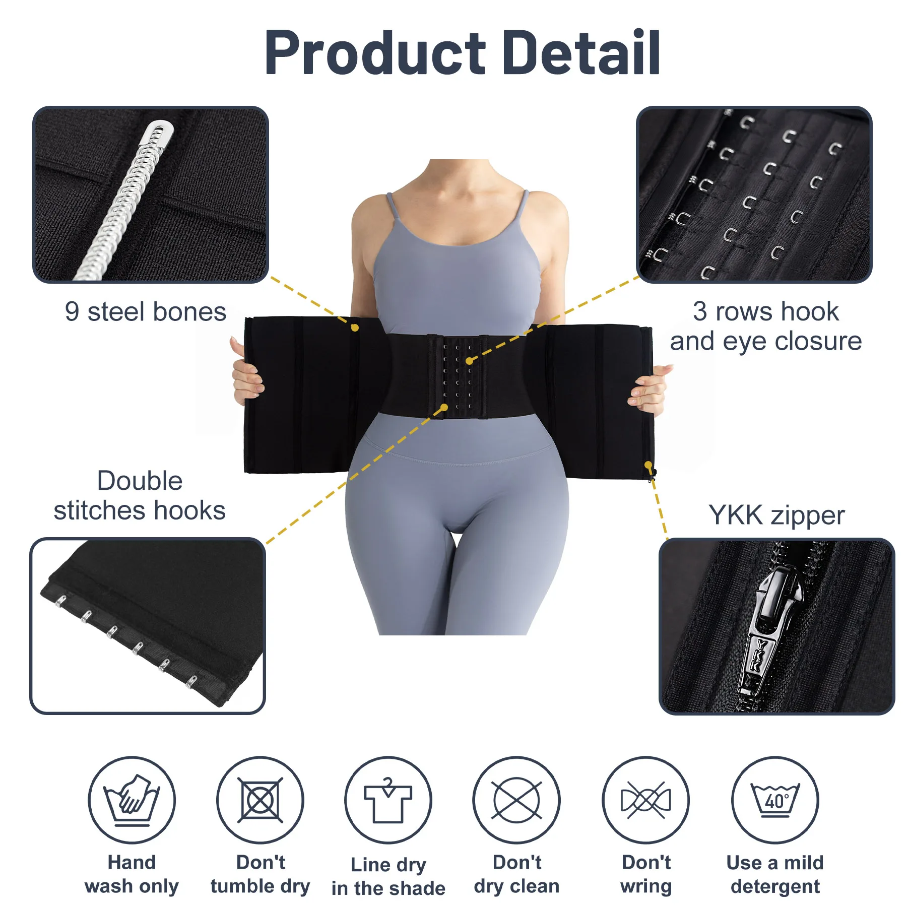 Atbuty Bandage Wrap Strap Latex Waist Trainer Steel Bone Belly Slimming Girdle Women Modeling Belt Postpartum Corset Body Shaper