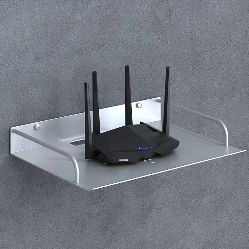 

NEW Bracket Wall Mounting Black &Silver Metal Wireless Wifi Router Boxes/TV Set-Top Box/DVD Player Stand/Telephone Holder Ra