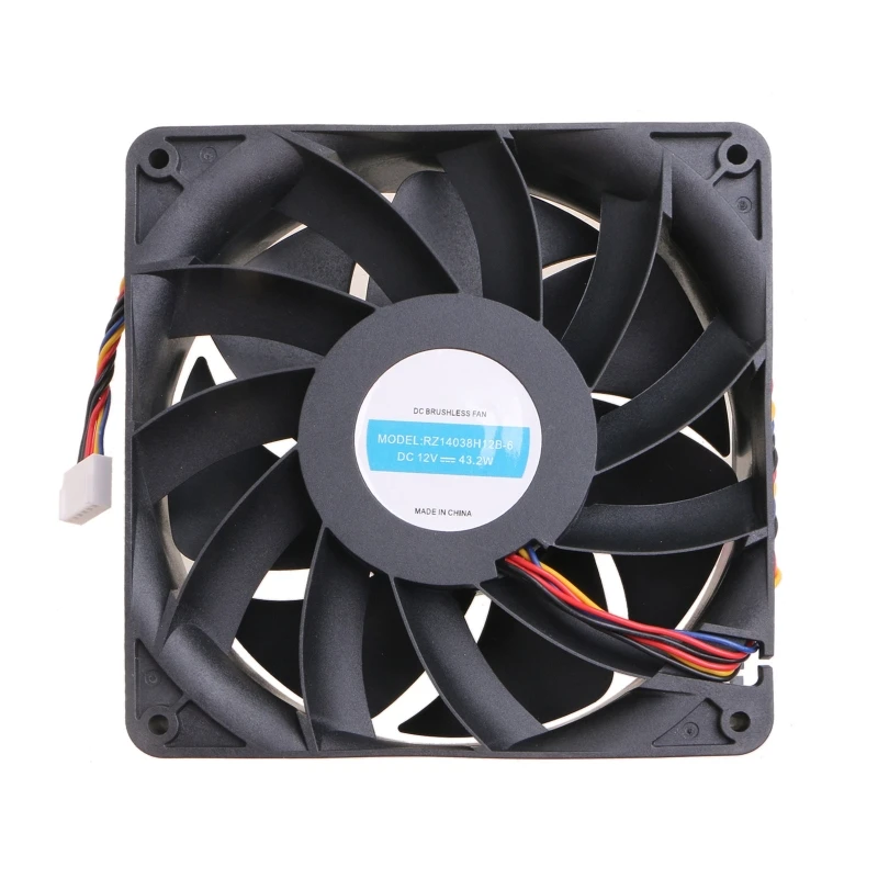 

High Speed Quiet Cooler Fan 6000rpm RZ14038H12B-6 6 Pin DC Cooling Fan 12V 43.2W