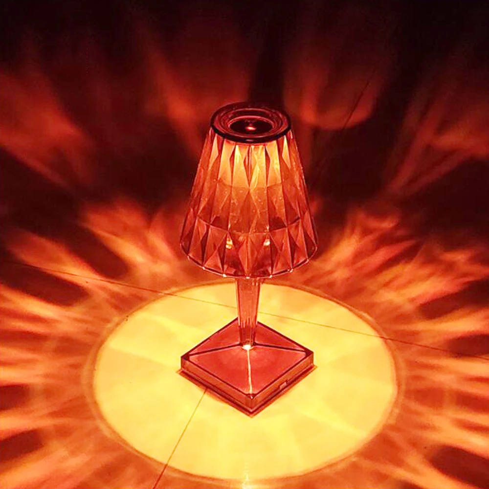 Светодиодный ночсветильник со стразами настольные лампы сенсорная Светодиодная