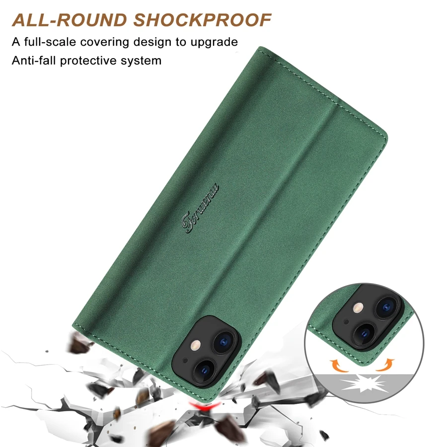 Роскошный противоударный кожаный чехол Wallte для iPhone 14 Pro Max 13 12 11 SE 2022 X XR XS 8 7 6 6S Plus -