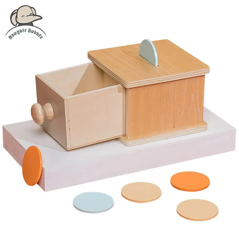

Montessori Kids Wooden Coin Box Drawer Game Science Educational Toys Preschool Training Baby Early Learning Teaching Aids Toys