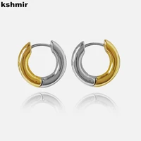kshmir 2021 metal with two color earrings titanium steel earrings womens fashion earrings womens accessories jewelry gift