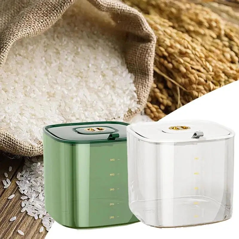 

Rice Container MoistureProof Rice Box Grain Sealed Jar Household Rice Kitchen Container Reusable Food Container Kitchen tools