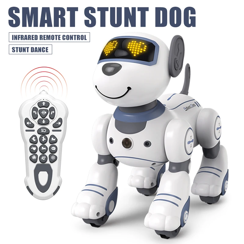

Радиоуправляемый робот, электронная собака, трюковая собака с голосовой командой, программируемая, с сенсорным датчиком, музыкальная песня...