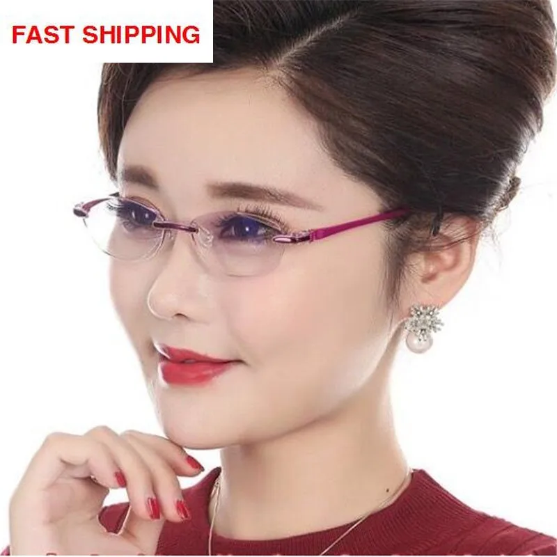 

Женские очки для чтения без оправы в стиле ретро, очки для дальнозоркости + 2,00 + 3,00 De Grau Feminino, очки по рецепту