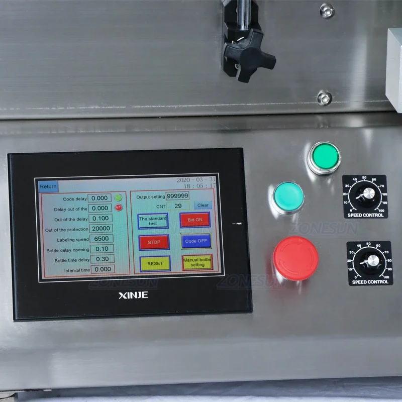 ZS-TB500 Наклейка Vloeibare Zeep Automatische Water Flesannuing Machines 2-сторонний кодер