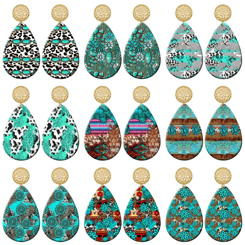 

Green Patchwork Pattern DIY Acrylic Drip Earrings For Women Jewelry Y2K Piercing Ear Hooks Dangle Accessories Gift For Girls