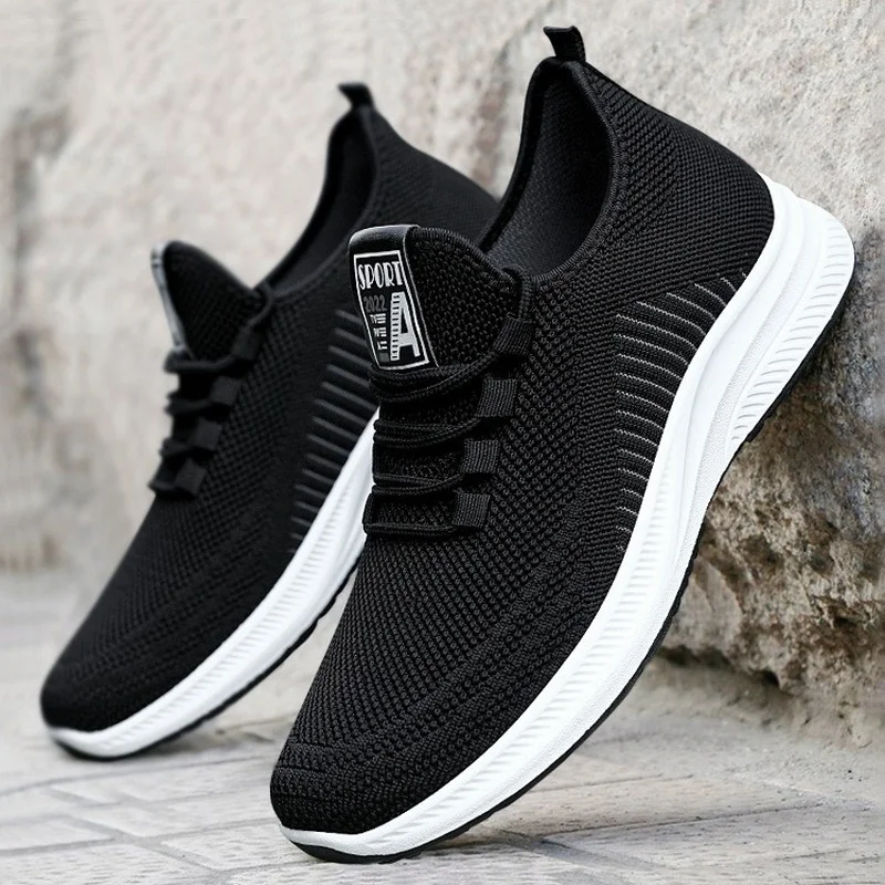 

Fashion Men's Shoes Chunky Sneakers 2022 Running Soft Sole Mesh Lac-up Flat Casual Shoes Breathable Men Vulcanized Shoes