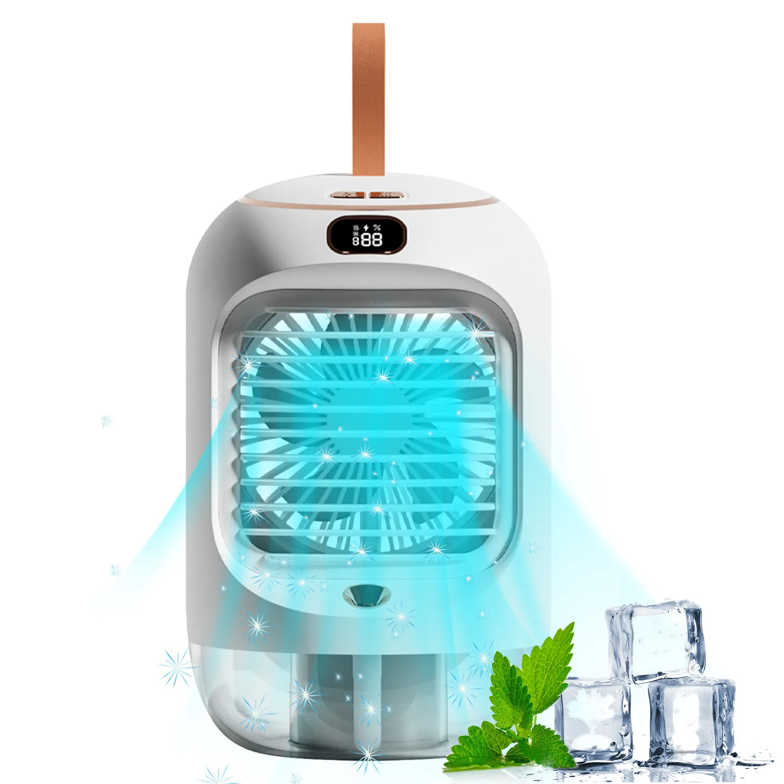 

Portable Air Conditioner Fan USB Personal Mini Air Conditioner with 3 Speed Black Bedroom Fan Standing Fan for Living Room