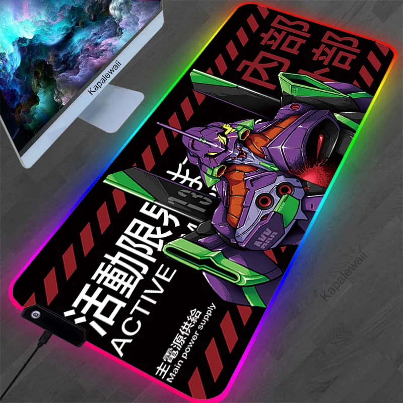 

Anime Eva RGB Large XXL 900x400 Gaming Mouse Pad Computer Gamer CS GO Keyboard Mouse Mat Desk PC Accessories Mousepad 1000x500mm