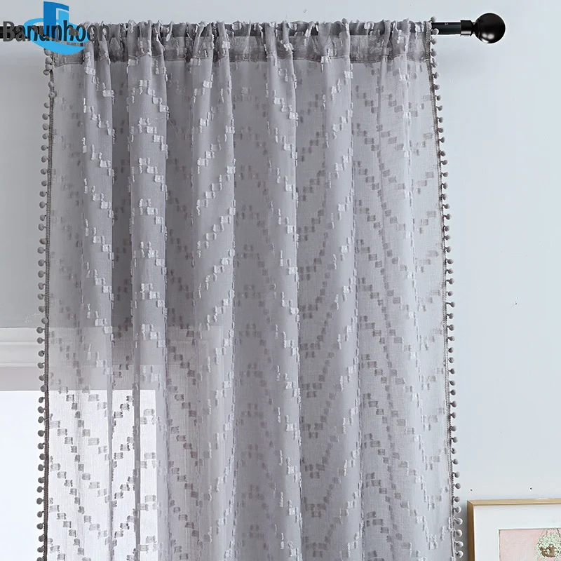 Европейские Серые волнистые 3D занавески для гостиной полузатемняющие тюлевые