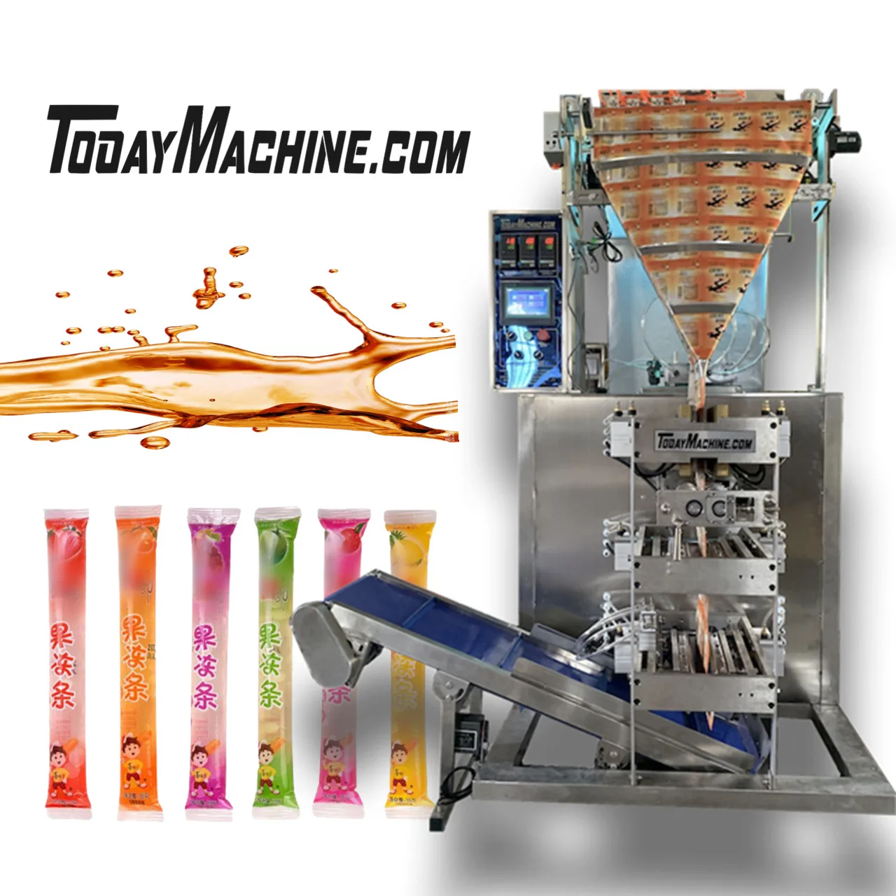 Automatic 4 Side Seal Multi Lane Shampoo Sauce Pouch Sachet Packing Machine
