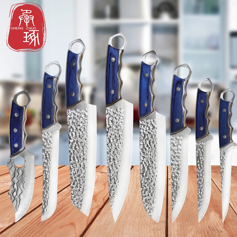 Набор кухонных ножей 8 шт. кованые ножи сантоку для нарезки рыбы фруктов мясника