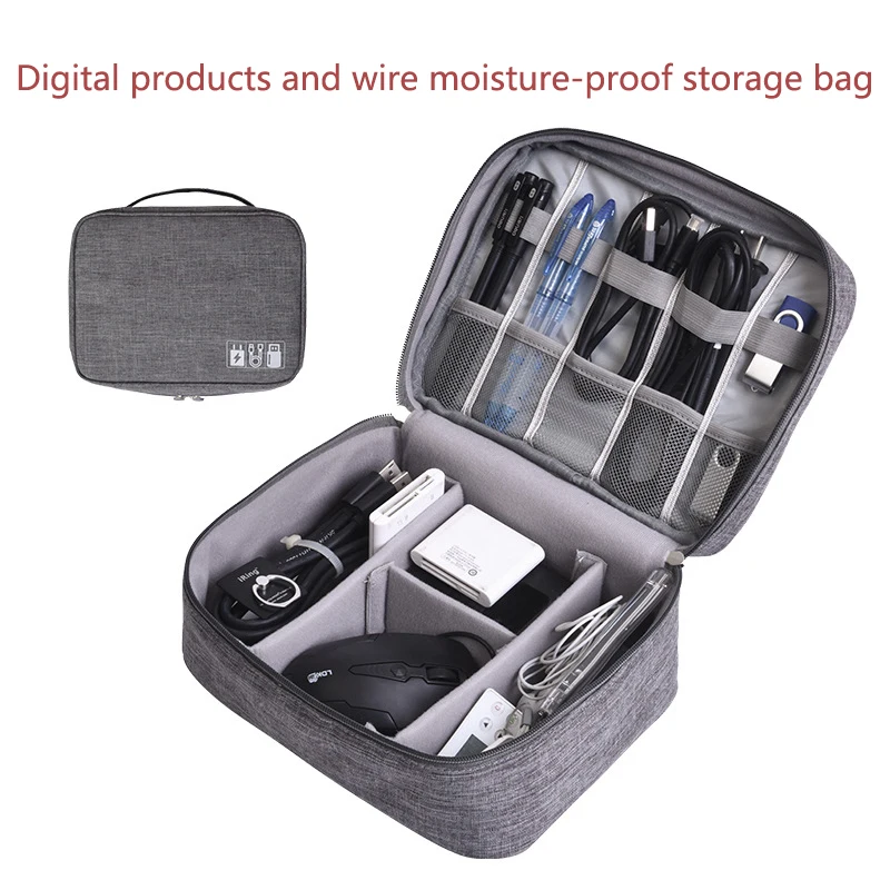 

GEONYIEEK Cable Winder Cable Management Organizer Phone Cord Protector Waterproof Digital Product Storage Bag ZipperStoragePouch