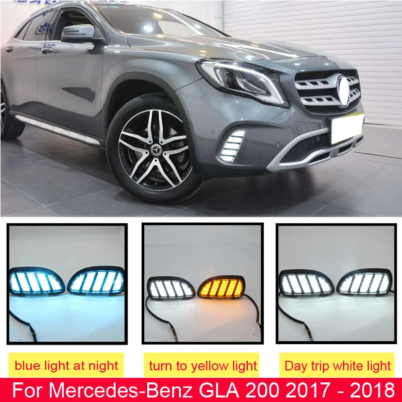 

2PCS Suitable for Mercedes-Benz GLA 200 2017 - 2018 LED Daytime Running Lights Tri-color Steering Fog Lamp Retrofit