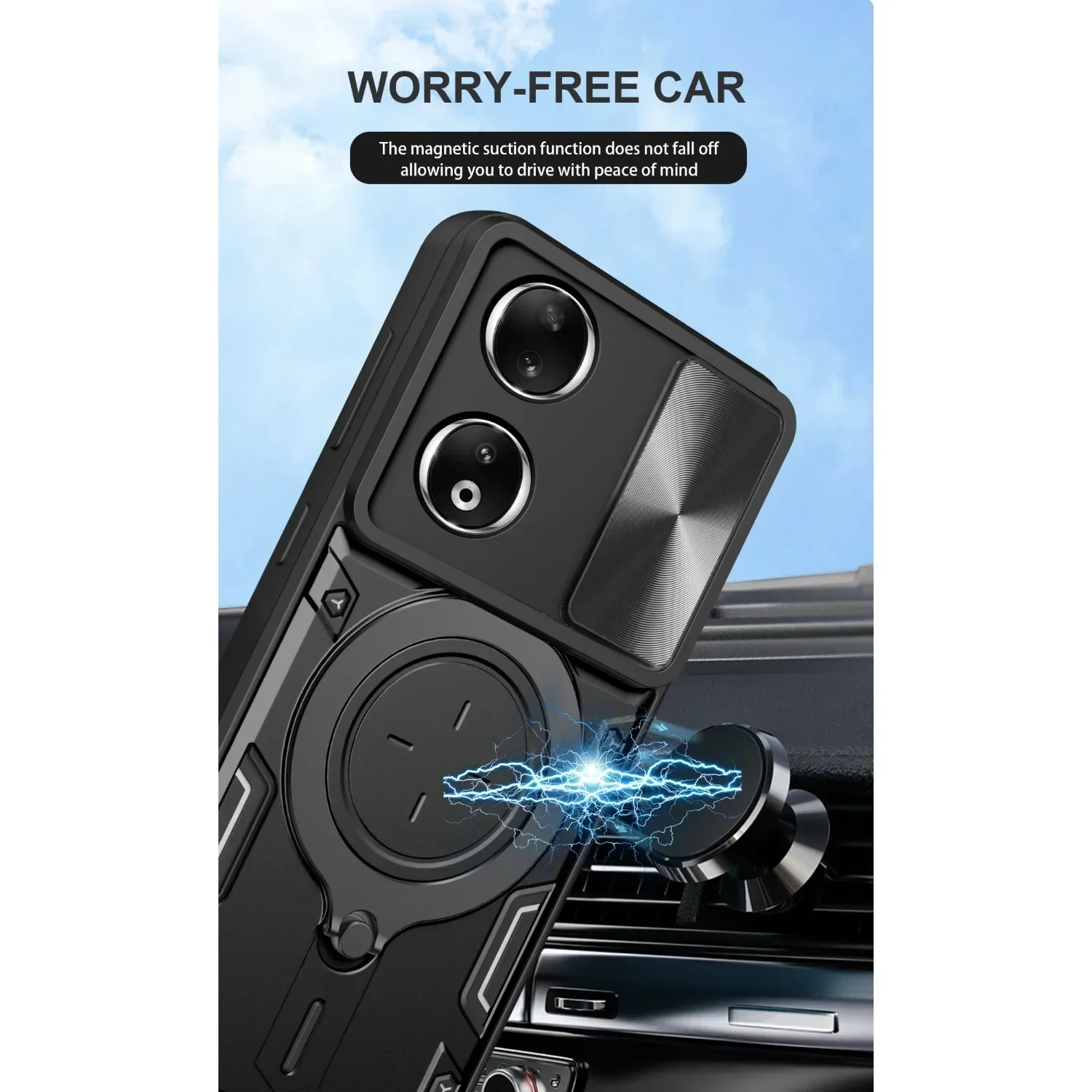 Бронированный магнитный чехол для OPPO Realme C67 C51 4G 11 11X Narzo60X 5G RENO PRO A79 A38
