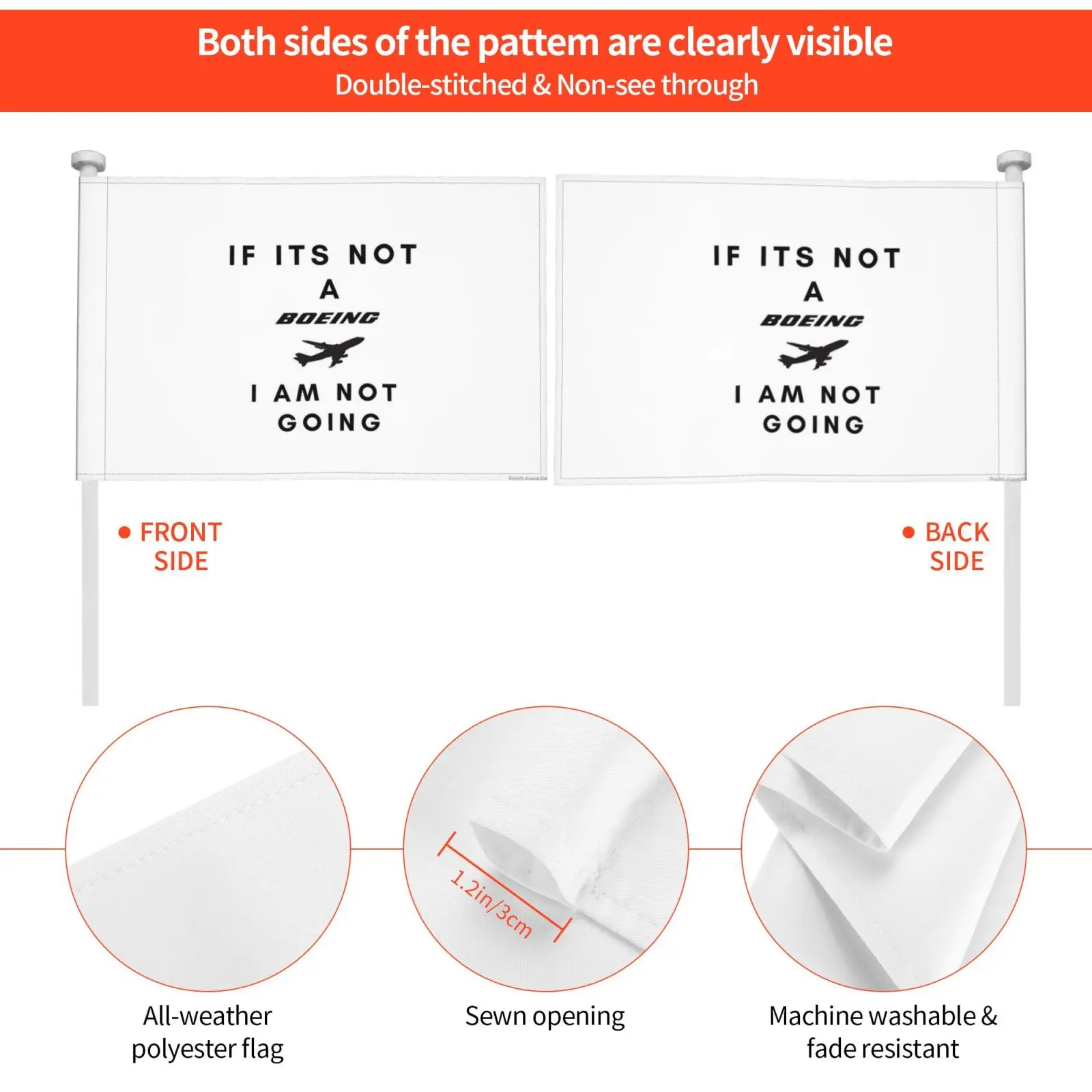 If Its Not A Boeing I Am Going Outdoor Decor Flag Car Aviation Fans Avgeeks 747 777 737 Lovers Witty |