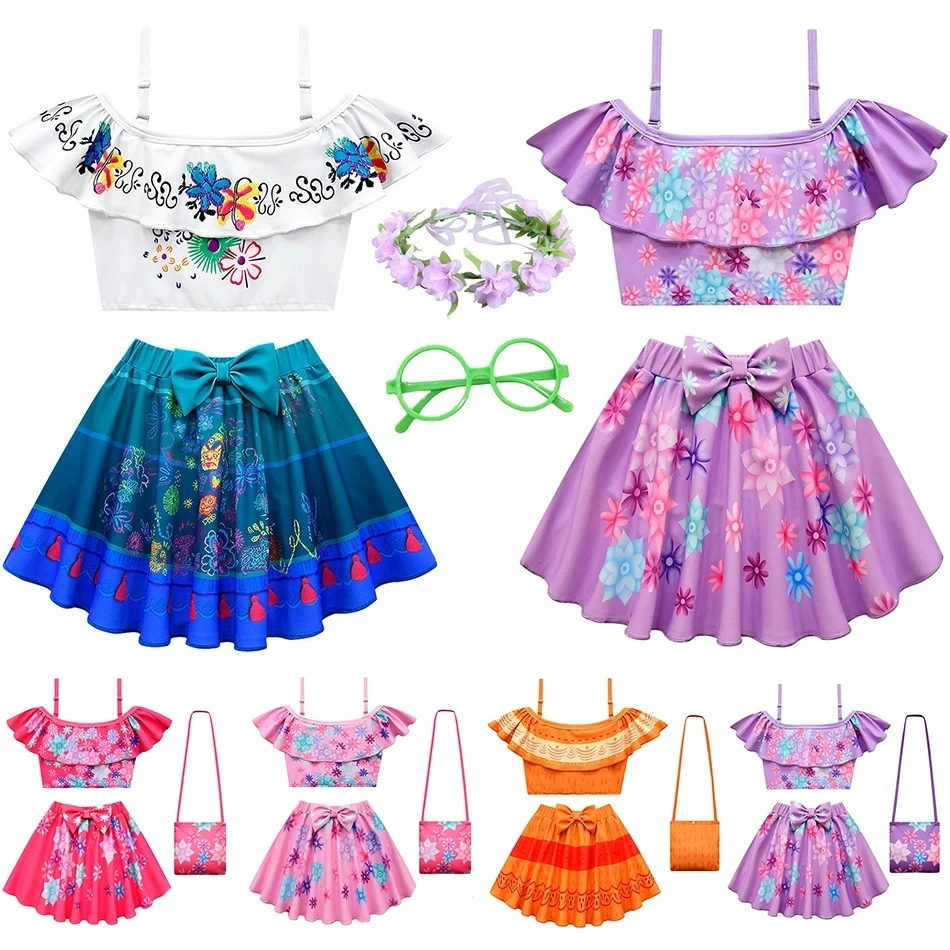 

New Children's Swimwear Two Piece Encanto Swimsuit For Girls 6 Years Summer Isabela Bikini Sets Kids Swimsuit Lovely Swimwear