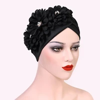 beanie fashion flowers party caps muslim new womens wrapped turban hats hair loss chemo bonnet african ladies hijab headwear