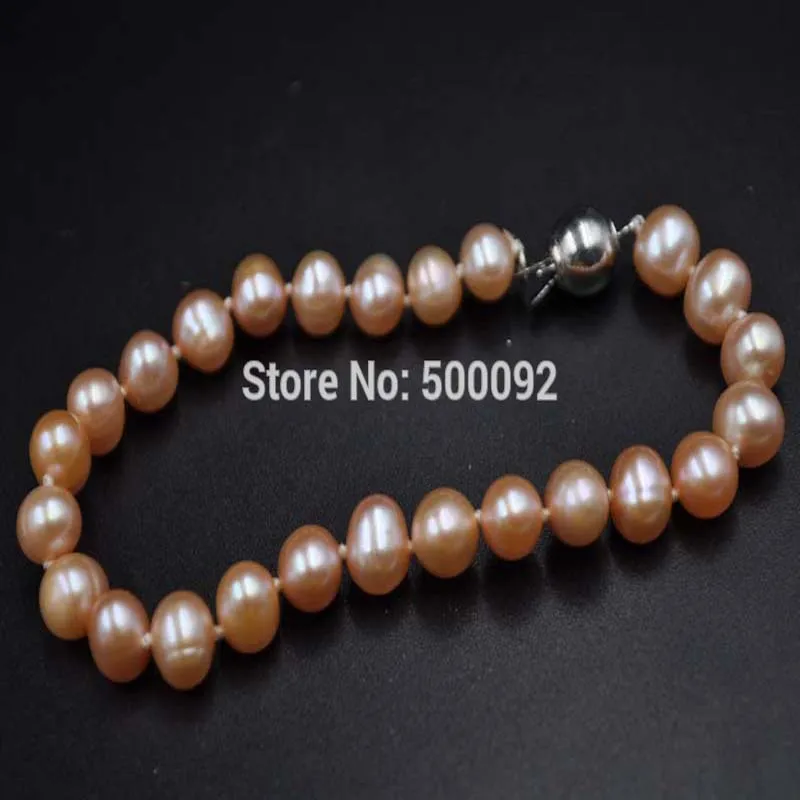 

wholesale 10 Pieces 7*7-8mm Potato Freshwater pearl bracelets