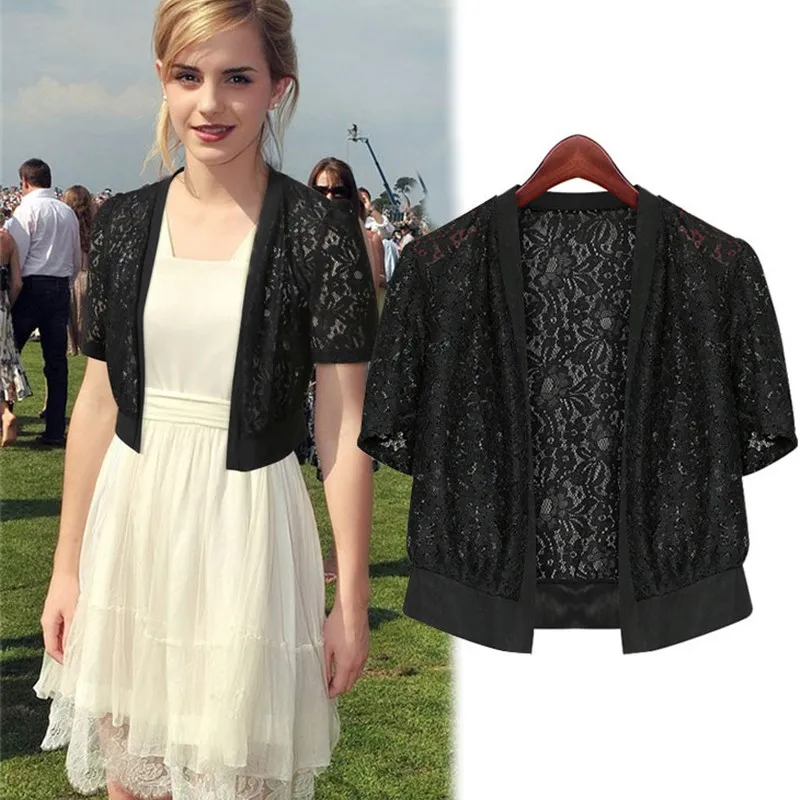 

2023 новый модный вязаный кружевной офисный пляжный топ размера плюс M ~ 5XL пальто с запахом короткий кардиган с коротким рукавом