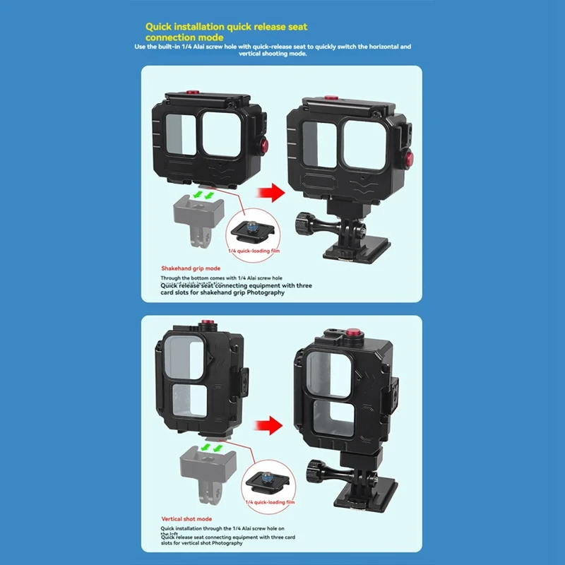 Водонепроницаемый чехол 80 м для экшн-камеры Gopro12/11/10 экшн-камера глубокого