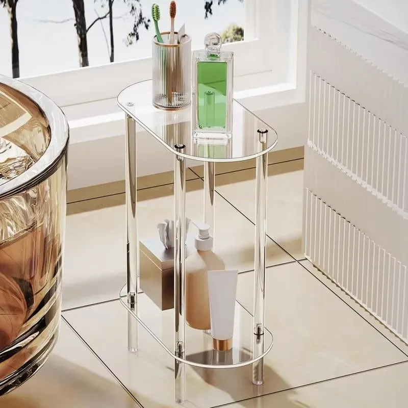 Sofa Table Side Transparent Tea Tables Auxiliary Acrylic Storage Cabinet Nightstands Coffee For Home Decor