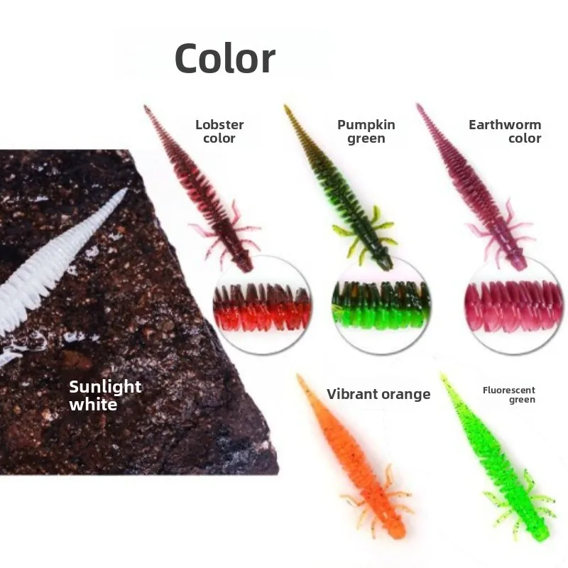 Фото Nymph Pin Tail Bugsy, универсальный для всех вод, поплавки для приманок, мягкий червь с черной ямой, мягкая приманка соленой нитью, Nide №3