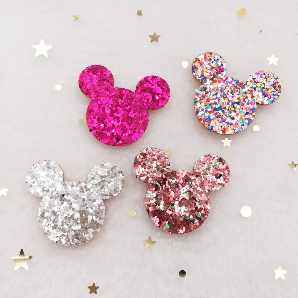 Блестящие нашивки из фетровой ткани с мышью 20 шт