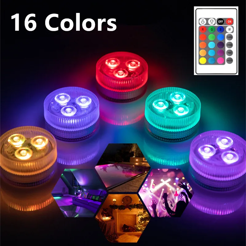

Underwater Light IP68 Waterproof Led Pool Light Submarine Light IR Remote Control Fishing Light Outdoor Lighting Vase Decoration