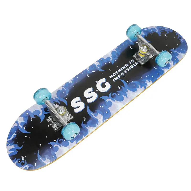 

Children Skateboard Audlts Double Upright Four Wheel Deck Board LongBoard Teenager Four Wheel Brush Street Board Outdoor Sports
