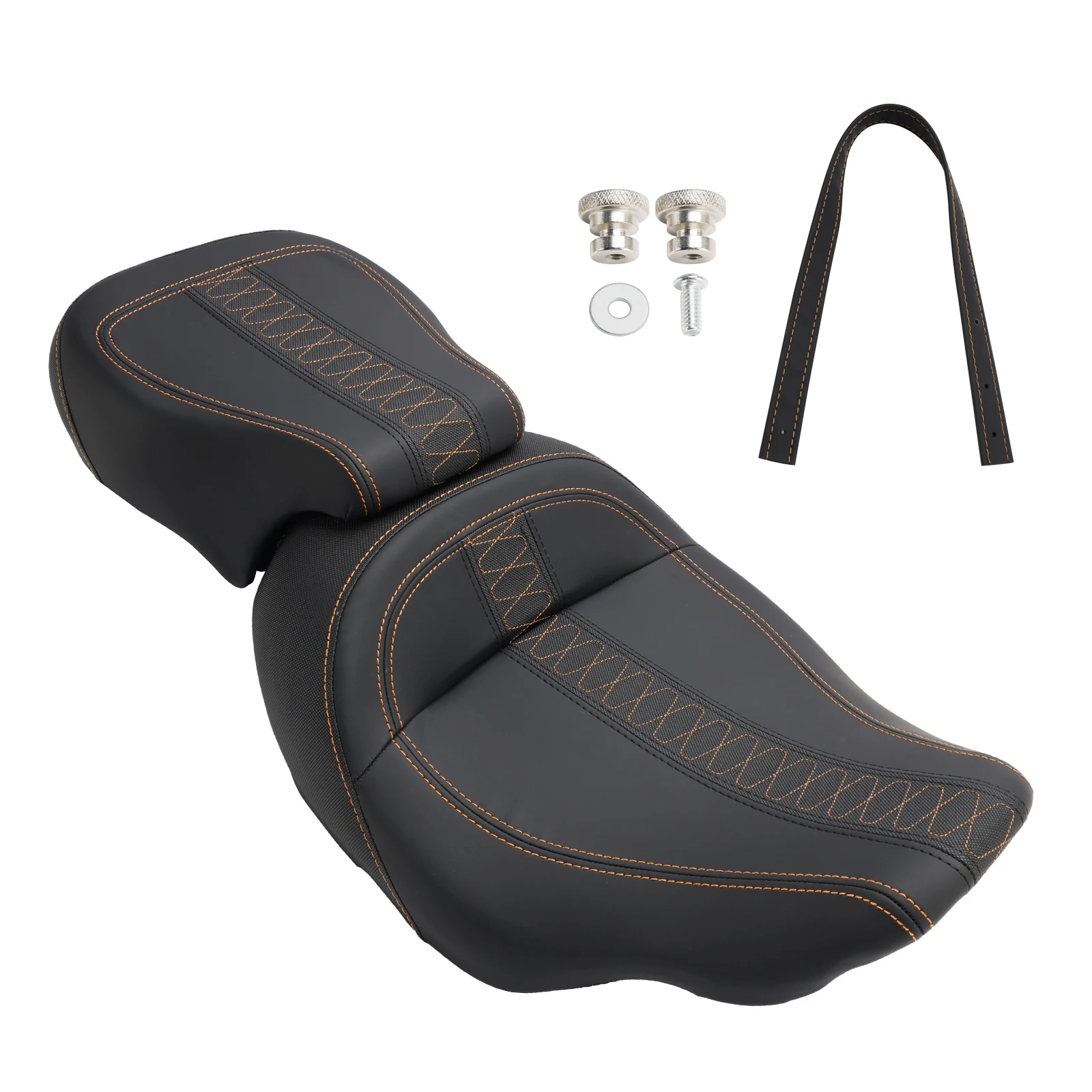 Фото Полная подушка пассажирского сиденья Rider оранжевого цвета подходит для Touring Cvo Glide 2023-2024 оранжевый №4