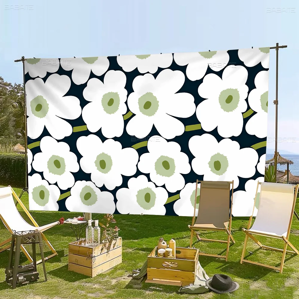 Beautiful Colorful P-Poppy F-Flower Large Size Flags Printing Patterns Interesting Birthday Party Decorations Banner
