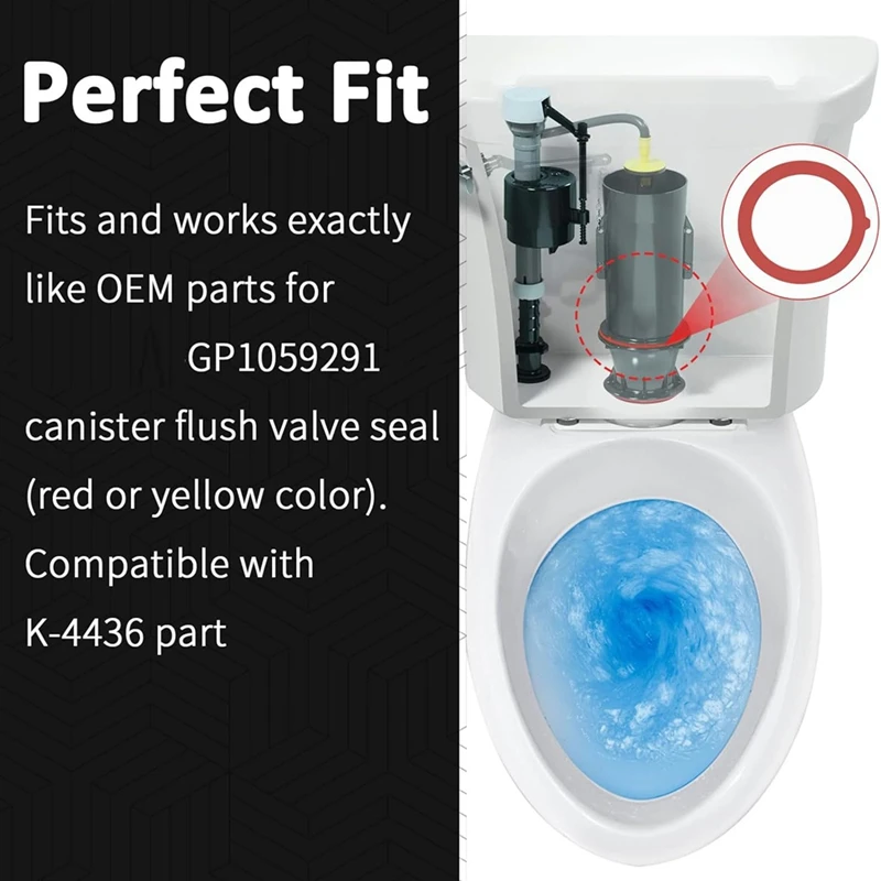 Flush Valve Seal For Kohler Canister Toilet Tank Gasket Replacement Parts Compatible K-GP1059291 K-4436 4Pcs