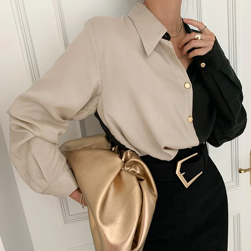 

Puff Sleeve Women Blouse 2022 New Spring Office Lady Button Turn Down Collar Shirts for Women Casual Ladies Fashion Clothing